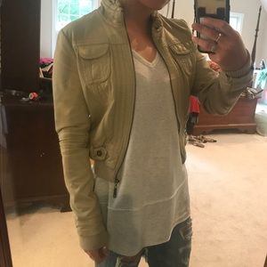 Faux Tan Leather Jacket